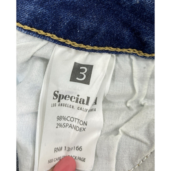 Special A Jeans Juniors Size 3 Skinny Medium Wash Denim Mid Rise Distress - Picture 5 of 13